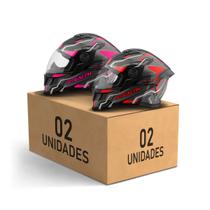 Kit 2 Capacetes Fechado Stealth Hawk Pro Tork Moto Masculino Feminino