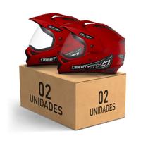 Kit 2 Capacetes Fechados Pro Tork Liberty MX Vision Pro Moto Proteção Segurança Feminino Masculino