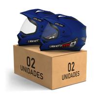Kit 2 Capacetes Fechados Pro Tork Liberty MX Vision Pro Moto Proteção Segurança Feminino Masculino