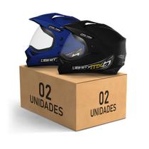 Kit 2 Capacetes Fechados Pro Tork Liberty MX Vision Pro Moto Proteção Segurança Feminino Masculino