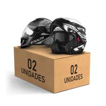 Kit 2 Capacetes Fechados Pro Tork Stealth Concept + Attack Evo Brilhante Feminino Masculino Conforto Segurança Moto