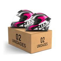 Kit 2 Capacetes Mixs MX2 Storm Fechado Moto Masculino Feminino