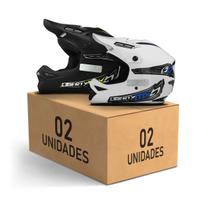Kit 2 Capacetes Motocross Off Road Pro Tork Liberty MX Pro Unissex Masculino Feminino Segurança Trilha Pilotagem