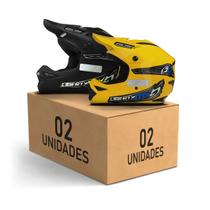 Kit 2 Capacetes Motocross Off Road Pro Tork Liberty MX Pro Unissex Masculino Feminino Segurança Trilha Pilotagem
