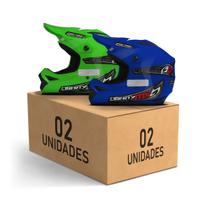 Kit 2 Capacetes Motocross Off Road Pro Tork Liberty MX Pro Unissex Masculino Feminino Segurança Trilha Pilotagem