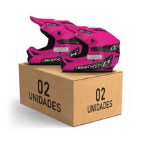 Kit 2 Capacetes Motocross Off Road Pro Tork Liberty MX Pro Unissex Masculino Feminino Segurança Trilha Pilotagem