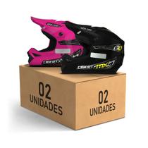 Kit 2 Capacetes Motocross Off Road Pro Tork Liberty MX Pro Unissex Masculino Feminino Segurança Trilha Pilotagem