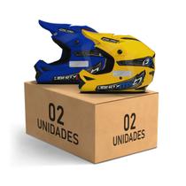 Kit 2 Capacetes Motocross Off Road Pro Tork Liberty MX Pro Unissex Masculino Feminino Segurança Trilha Pilotagem
