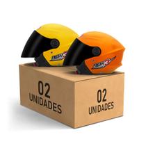 Kit 2 Capacetes New Liberty 3 Aberto Viseira Fumê Pro Tork Masculino Feminino Proteção Moto Segurança Conforto