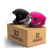 Kit 2 Capacetes New Liberty 3 Abertos Pro Tork Moto Masculino Feminino Estilo Segurança Conforto Qualidade