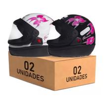 Kit 2 Capacetes San Marino Femme Branco e Preto Automático Kit 2 Capacetes San Marino Femme Branco e Preto Automático