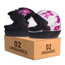 Kit 2 Capacetes San Marino Femme Preto e Branco Automático Kit 2 Capacetes San Marino Femme Preto e Branco Automático