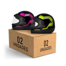 Kit 2 Capacetes Sport Moto 788 Fechados Pro Tork Masculino Feminino Segurança Conforto Qualidade Estilo Resistência