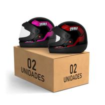 Kit 2 Capacetes Sport Moto 788 Fechados Pro Tork Masculino Feminino Segurança Conforto Qualidade Estilo Resistência Kit 2 Capacetes Sport Moto 788 Fechados Pro Tork Masculino Feminino Segurança Conforto Qualidade Estilo Resistência