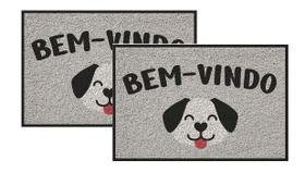 Kit 2 Capachos De Porta Vinílico Estampado 60x40cm Uzoo