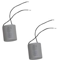 Kit 2 capacitor 100x250v 2 fios metalizado tri Kit 2 capacitor 100x250v 2 fios metalizado tri