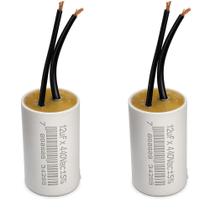 Kit 2 capacitor 2 fios metalizado 12 uf x 440v trio Kit 2 capacitor 2 fios metalizado 12 uf x 440v trio