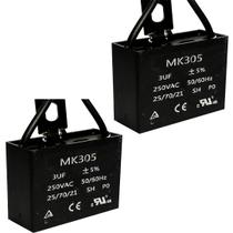 Kit 2 capacitor polipropileno 3x250v - quadrado mk305