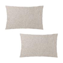 Kit 2 Capas Almofada Baguete Bouclé 50x30 Zíper Invisível, Texturizado