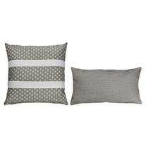 Kit 2 Capas Almofada De Linho Bouclé Bege Renda Areia 45x45 Kit 2 Capas Almofada De Linho Bouclé Bege Renda Areia 45x45