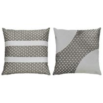 Kit 2 Capas Almofada De Linho Bouclé Bege Renda Areia 45x45