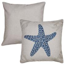 Kit 2 Capas Almofada Linho Bege Liso Estrela do Mar 43x43