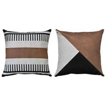 Kit 2 Capas Almofada Linho + material sintético 45x45 Decor
