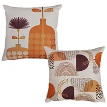 Kit 2 Capas Almofada Linho Tropical Palmeira Africanas 43x43