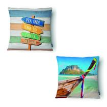 Kit 2 Capas Almofada Praia 43x43cm Microfibra Kit 2 Capas Almofada Praia 43x43cm Microfibra