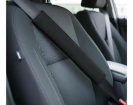 Kit 2 Capas Almofada Proteção Cinto De Segurança Universal Neoprene Adulto E Infantil com tiras autocolantes Confortavel Ajustavel Grande Sumo Preto