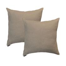 Kit 2 Capas Almofada Santorini Decorativa Suede Texturizado Ziper Invisivel Luxo 50x50cm