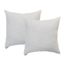 Kit 2 Capas Almofada Santorini Decorativa Suede Texturizado Ziper Invisivel Luxo 50x50cm