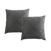 Kit 2 Capas Almofada Suede Drapeada 45x45cm Decoração Conforto e Estilo