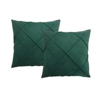 Kit 2 Capas Almofada Suede Drapeada 45x45cm Decoração Conforto e Estilo