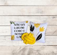 Kit 2 Capas Almofadas Decorativas 42x42 + 1 Almofada Nó - 12