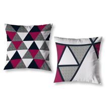 Kit 2 Capas De Almofada 40Cm X 40Cm Estampadas Geo Vermelho Kit 2 Capas De Almofada 40Cm X 40Cm Estampadas Geo Vermelho