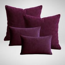 Kit 2 Capas de Almofada 50x50cm + 2 Capa 30x50cm Suede Luxo Glamour Bordo Kit 2 Capas de Almofada 50x50cm + 2 Capa 30x50cm Suede Luxo Glamour Bordo
