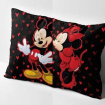 Kit 2 Capas De Almofada Com Zíper Personalizadas Mickey e Minnie Romance Decoração Pra Sala e Quarto