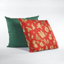 Kit 2 Capas de Almofada de Natal Natalina Decorativas 45 x 45 Kit 2 Capas de Almofada de Natal Natalina Decorativas 45 x 45