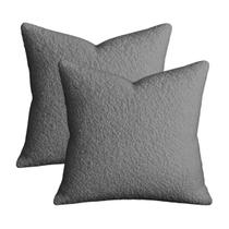 Kit 2 Capas de Almofada em Suede Luxo Ziper Invisivel 50x50cm Capri Cinza