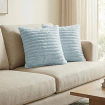 Kit 2 Capas de Almofada Pelúcia Luxo Soft Wave Decoração Azul Bebê Sofá Cama Sala de Estar 45x45 Novadecora Kit 2 Capas de Almofada Pelúcia Luxo Soft Wave Decoração Azul Bebê Sofá Cama Sala de Estar 45x45 Novadecora