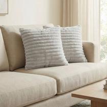 Kit 2 Capas de Almofada Pelúcia Luxo Soft Wave Decoração Prata Sofá Cama Sala de Estar 45x45 Novadecora Kit 2 Capas de Almofada Pelúcia Luxo Soft Wave Decoração Prata Sofá Cama Sala de Estar 45x45 Novadecora