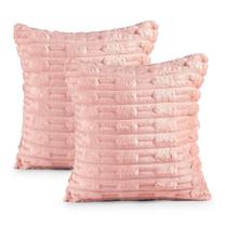 Kit 2 Capas De Almofada Polar Manta Ultrasoft Com Ziper Decorativa Sofá Sala Quarto Rosa Blush - 100% Poliéster Kit 2 Capas De Almofada Polar Manta Ultrasoft Com Ziper Decorativa Sofá Sala Quarto Rosa Blush - 100% Poliéster