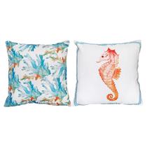 Kit 2 Capas De Almofada Pousada Praia Marítima Branca 45x45
