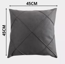 Kit 2 Capas de Almofada Suede 45x45 Drapeada Luxo com Zíper Invisível Decorativa Sofá Sala Quarto