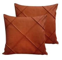 Kit 2 Capas de Almofada Suede 45x45 Drapeada Luxo com Zíper Invisível Decorativa Sofá Sala Quarto
