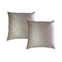 kit 2 capas de almofada suede drapeada 45x45 decorativa