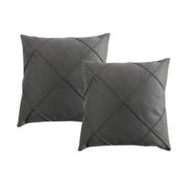 kit 2 capas de almofada suede drapeada 45x45 decorativa