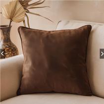 kit 2 Capas de Almofadas 45x45 cm Tecido Suede Liso Decorativa com Zíper Invisível
