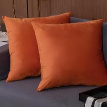 kit 2 Capas de Almofadas 45x45 cm Tecido Suede Liso Decorativa com Zíper Invisível